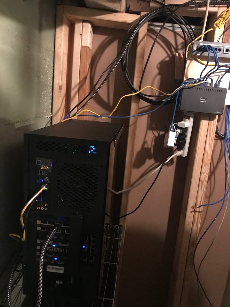 Computer in utility closet
