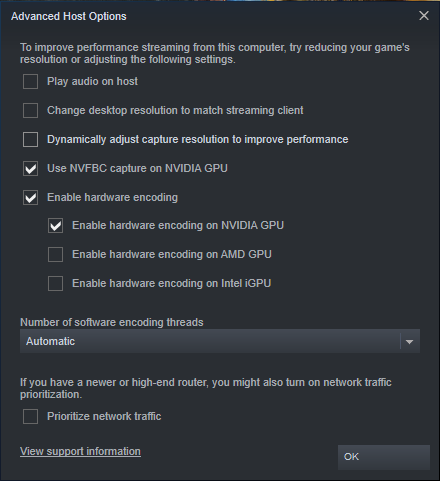 set Use NVFBC in Advanced Host Options