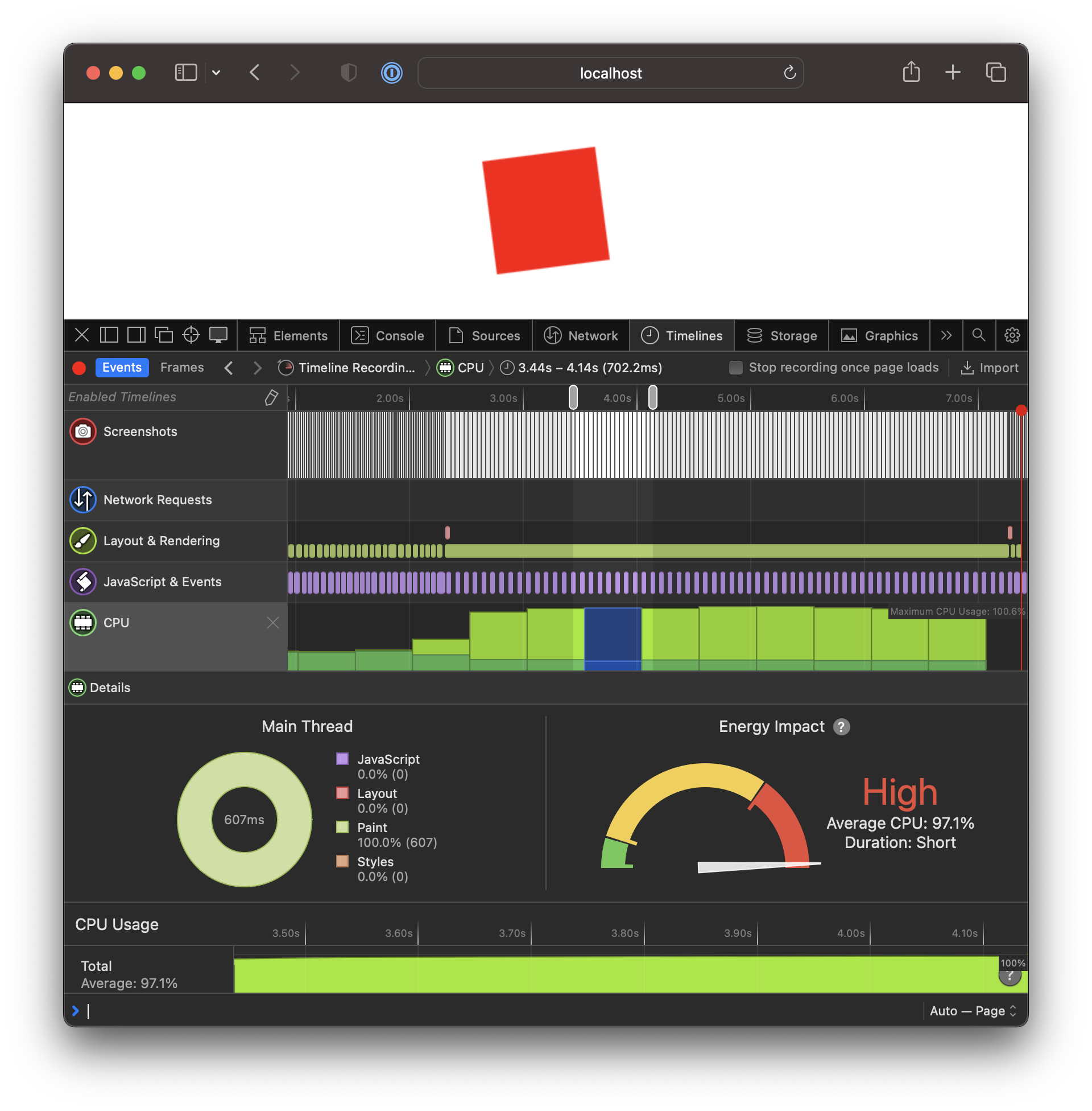 Safari Canvas Timeline